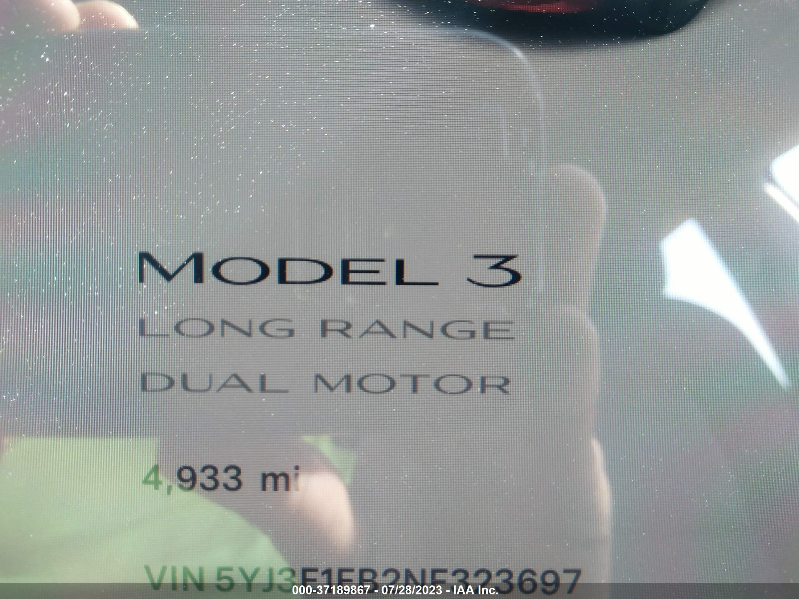 Photo 6 VIN: 5YJ3E1EB2NF323697 - TESLA MODEL 3 