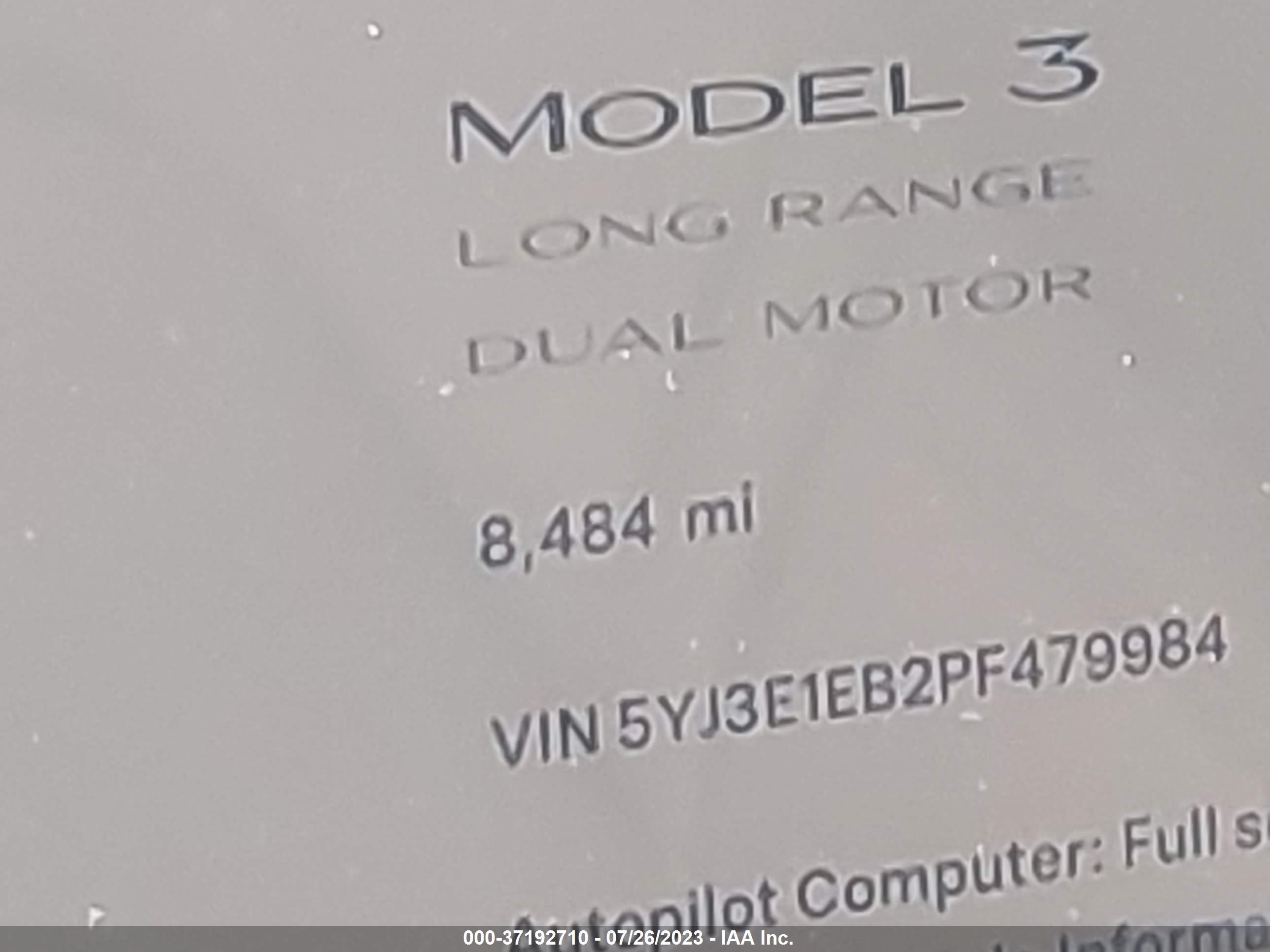 Photo 14 VIN: 5YJ3E1EB2PF479984 - TESLA MODEL 3 