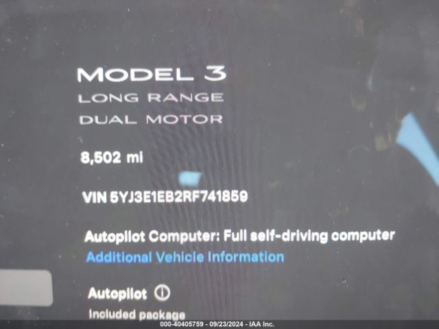 Photo 6 VIN: 5YJ3E1EB2RF741859 - TESLA MODEL 3 