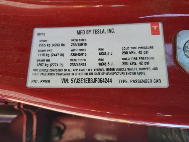 Photo 12 VIN: 5YJ3E1EB3JF064244 - TESLA MODEL 3 