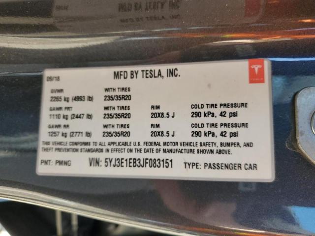 Photo 9 VIN: 5YJ3E1EB3JF083151 - TESLA MODEL 3 