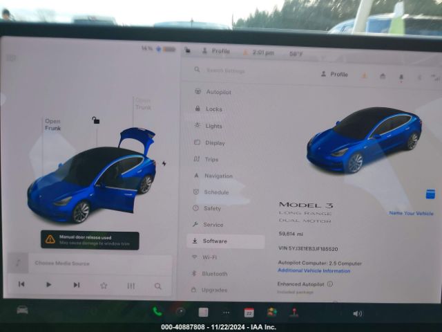 Photo 6 VIN: 5YJ3E1EB3JF185520 - TESLA MODEL 3 