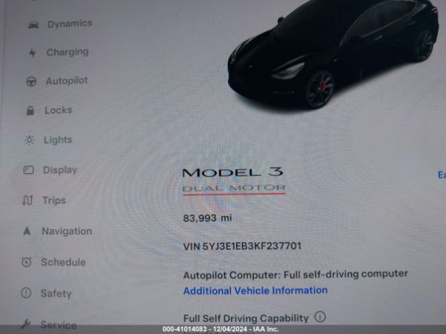 Photo 6 VIN: 5YJ3E1EB3KF237701 - TESLA MODEL 3 