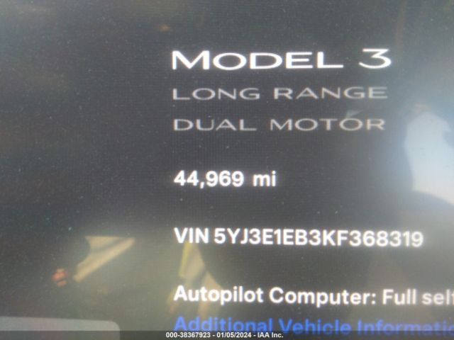 Photo 6 VIN: 5YJ3E1EB3KF368319 - TESLA MODEL 3 