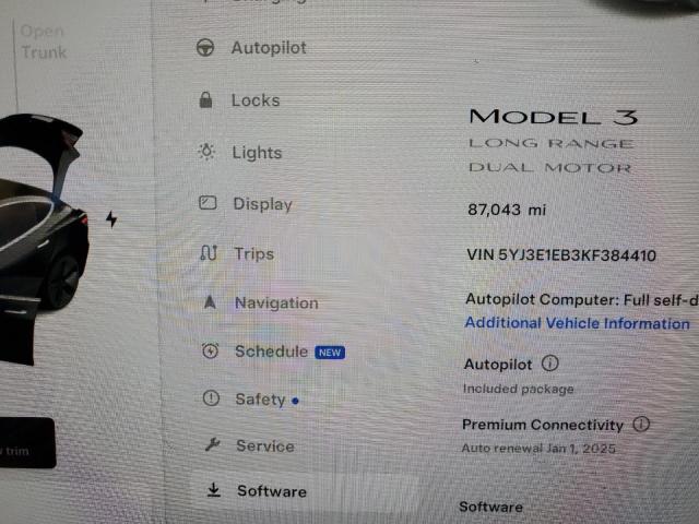 Photo 8 VIN: 5YJ3E1EB3KF384410 - TESLA MODEL 3 