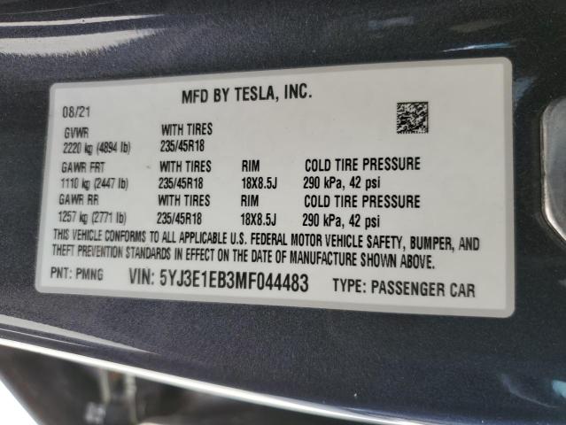 Photo 9 VIN: 5YJ3E1EB3MF044483 - TESLA MODEL 3 