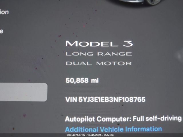 Photo 6 VIN: 5YJ3E1EB3NF108765 - TESLA MODEL 3 