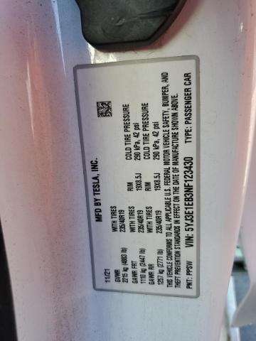 Photo 11 VIN: 5YJ3E1EB3NF123430 - TESLA MODEL 3 