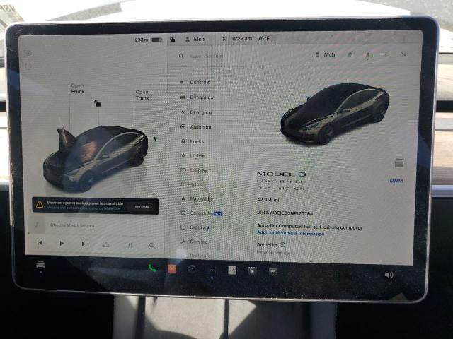 Photo 8 VIN: 5YJ3E1EB3NF170764 - TESLA MODEL 3 