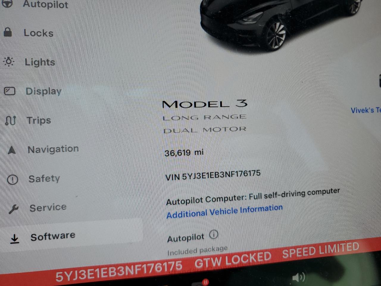 Photo 8 VIN: 5YJ3E1EB3NF176175 - TESLA MODEL 3 