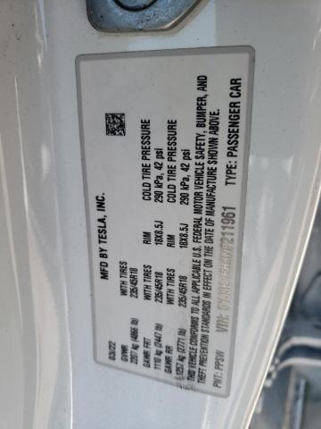 Photo 11 VIN: 5YJ3E1EB3NF211961 - TESLA MODEL 3 