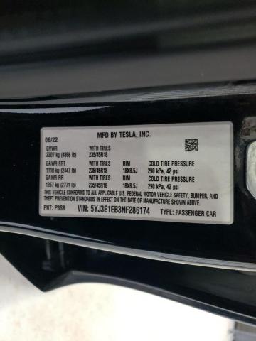 Photo 11 VIN: 5YJ3E1EB3NF286174 - TESLA MODEL 3 