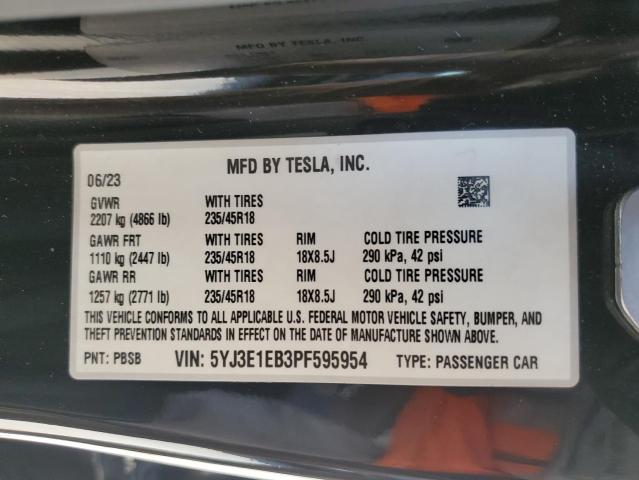 Photo 11 VIN: 5YJ3E1EB3PF595954 - TESLA MODEL 3 