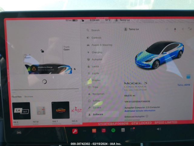 Photo 6 VIN: 5YJ3E1EB4JF069016 - TESLA MODEL 3 