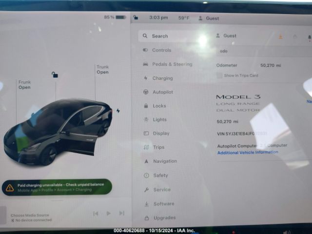 Photo 6 VIN: 5YJ3E1EB4JF070831 - TESLA MODEL 3 