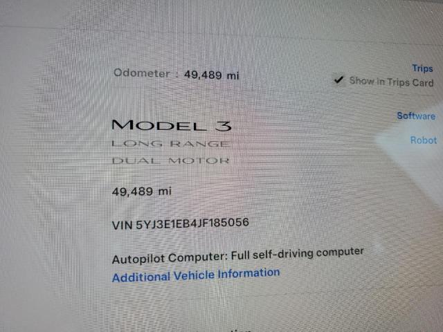 Photo 8 VIN: 5YJ3E1EB4JF185056 - TESLA MODEL 3 