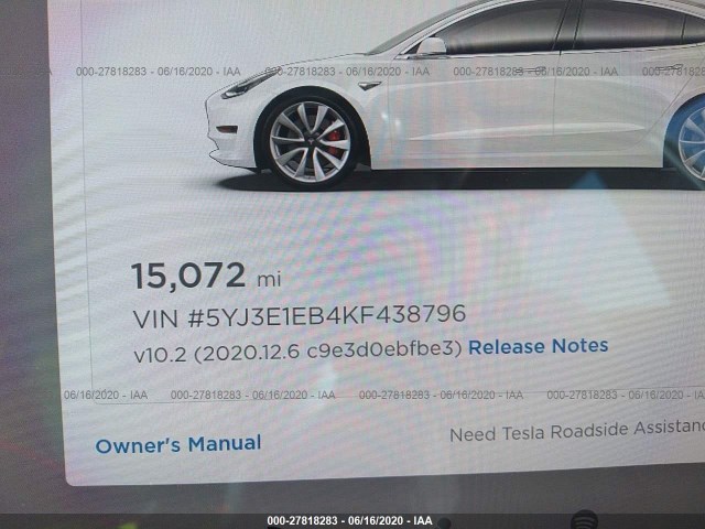 Photo 6 VIN: 5YJ3E1EB4KF438796 - TESLA MODEL 3 