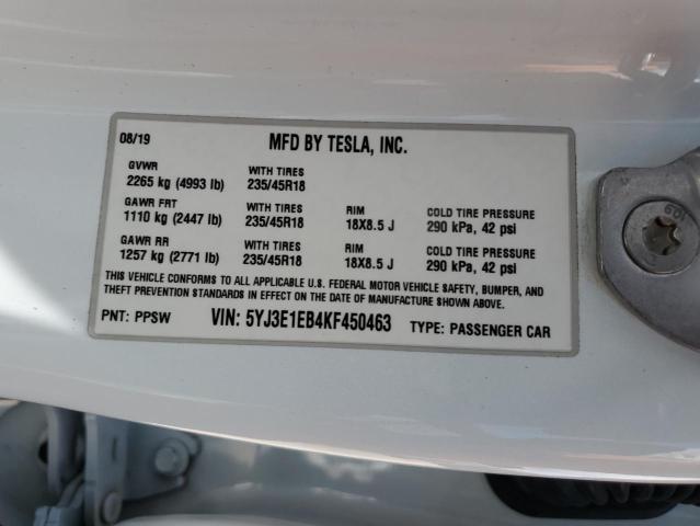 Photo 12 VIN: 5YJ3E1EB4KF450463 - TESLA MODEL 3 