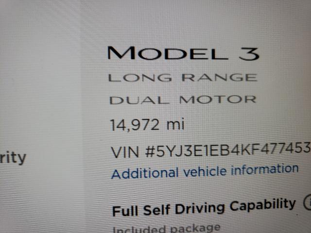 Photo 7 VIN: 5YJ3E1EB4KF477453 - TESLA MODEL 3 