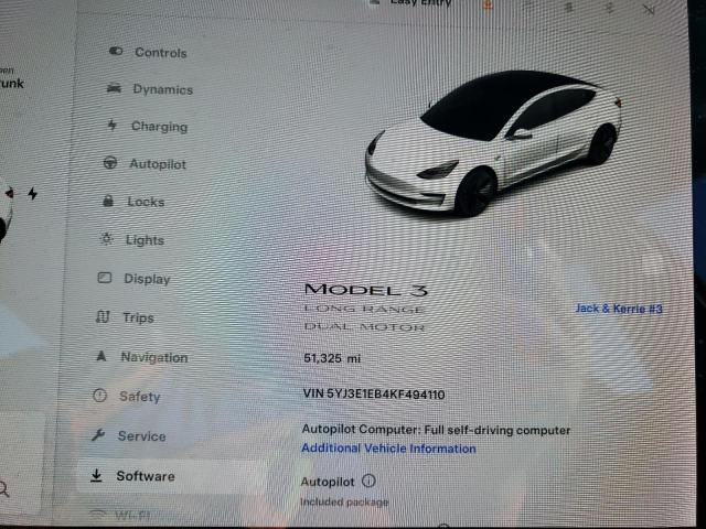 Photo 8 VIN: 5YJ3E1EB4KF494110 - TESLA MODEL 3 