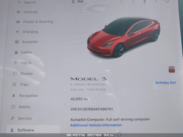 Photo 6 VIN: 5YJ3E1EB4KF496701 - TESLA MODEL 3 