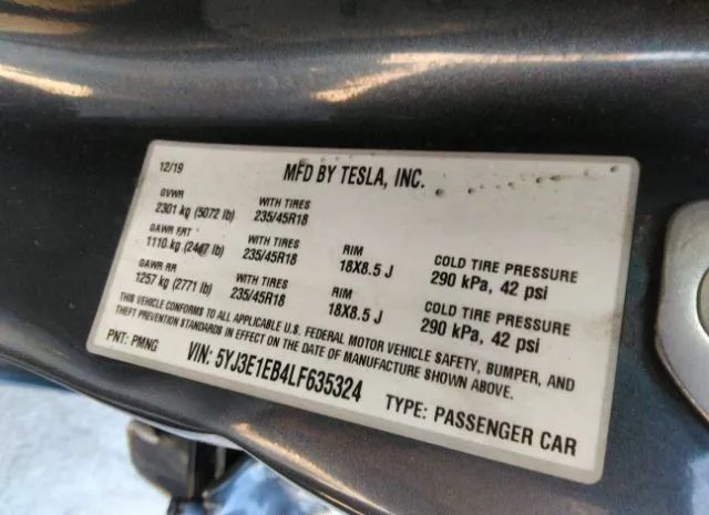 Photo 8 VIN: 5YJ3E1EB4LF635324 - TESLA MODEL 3 