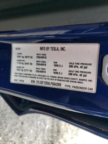 Photo 9 VIN: 5YJ3E1EB4LF664399 - TESLA MODEL 3 