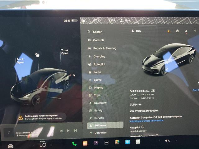 Photo 8 VIN: 5YJ3E1EB4NF136994 - TESLA MODEL 3 