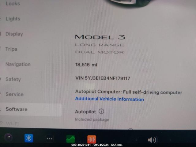 Photo 6 VIN: 5YJ3E1EB4NF179117 - TESLA MODEL 3 