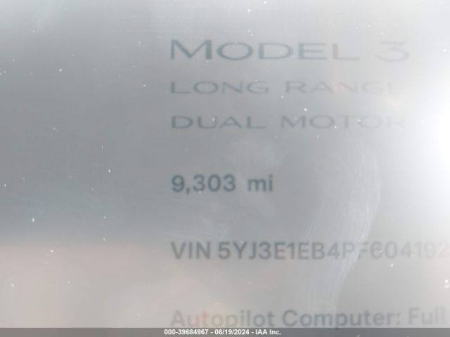 Photo 6 VIN: 5YJ3E1EB4PF604192 - TESLA MODEL 3 