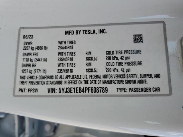 Photo 11 VIN: 5YJ3E1EB4PF608789 - TESLA MODEL 3 