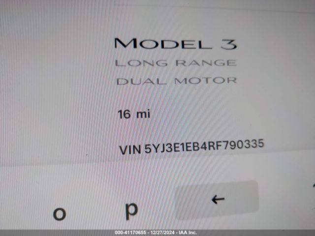 Photo 6 VIN: 5YJ3E1EB4RF790335 - TESLA MODEL 3 