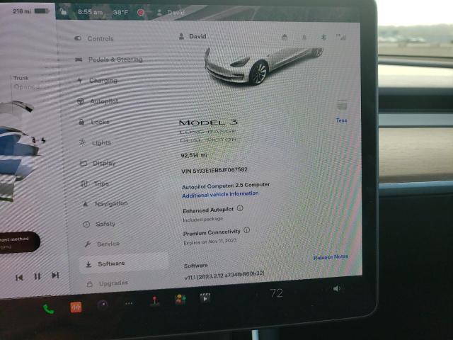 Photo 8 VIN: 5YJ3E1EB5JF067582 - TESLA MODEL 3 