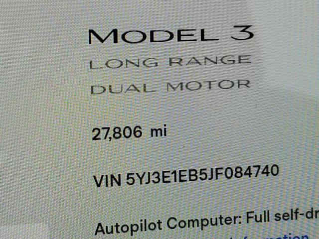 Photo 7 VIN: 5YJ3E1EB5JF084740 - TESLA MODEL 3 