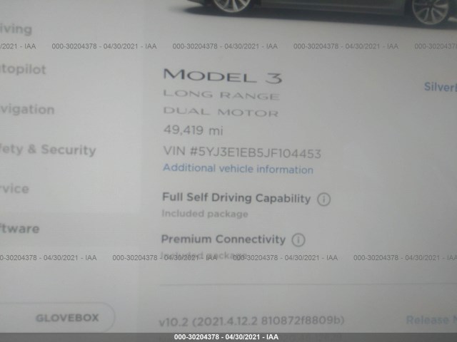 Photo 6 VIN: 5YJ3E1EB5JF104453 - TESLA MODEL 3 