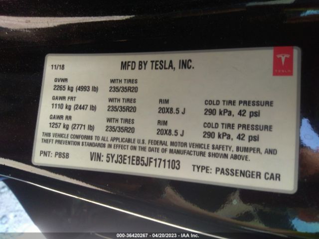 Photo 8 VIN: 5YJ3E1EB5JF171103 - TESLA MODEL 3 