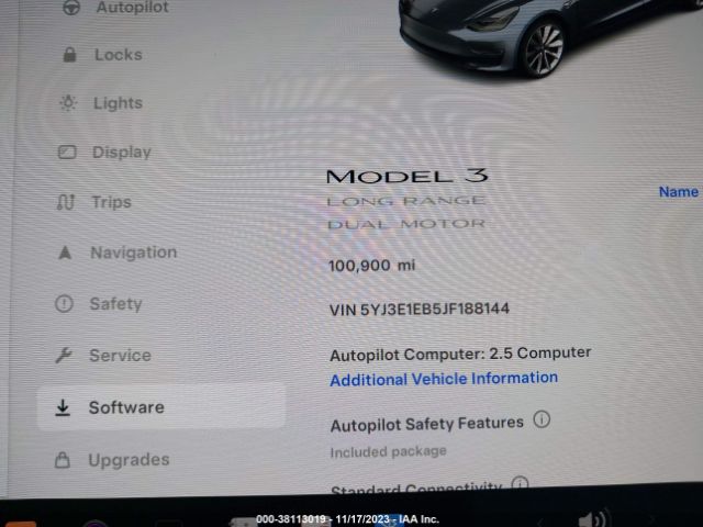 Photo 6 VIN: 5YJ3E1EB5JF188144 - TESLA MODEL 3 