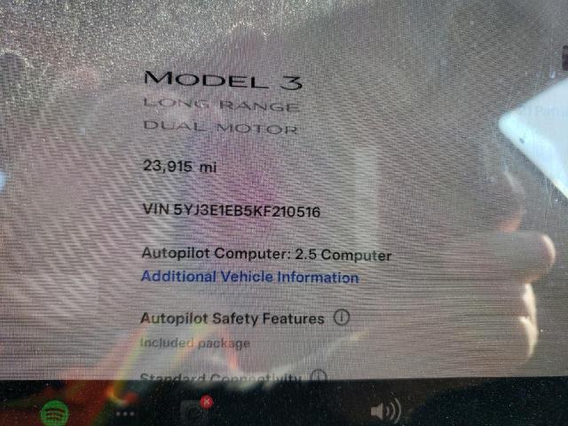 Photo 8 VIN: 5YJ3E1EB5KF210516 - TESLA MODEL 3 