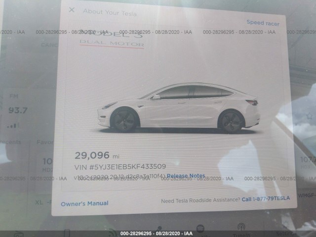 Photo 6 VIN: 5YJ3E1EB5KF433509 - TESLA MODEL-3 