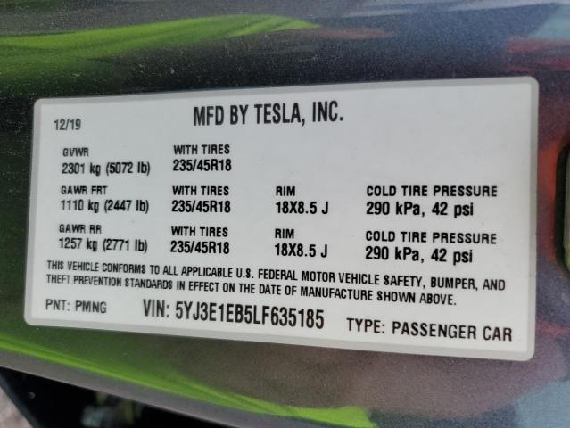 Photo 11 VIN: 5YJ3E1EB5LF635185 - TESLA MODEL 3 