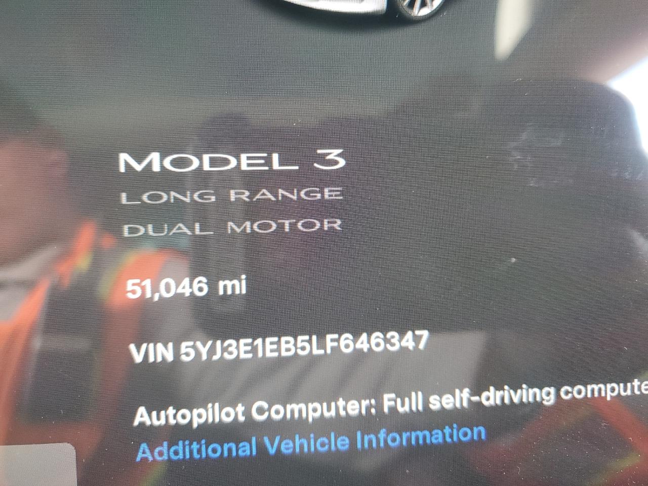 Photo 8 VIN: 5YJ3E1EB5LF646347 - TESLA MODEL 3 