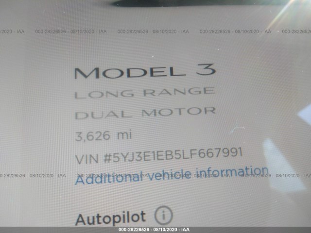 Photo 6 VIN: 5YJ3E1EB5LF667991 - TESLA MODEL 3 