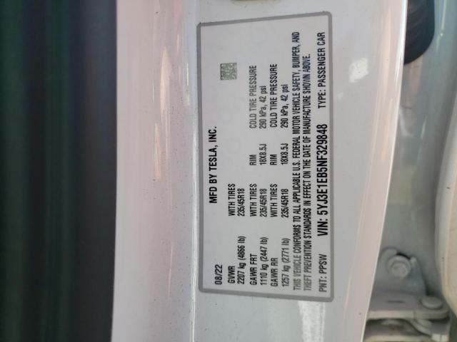 Photo 11 VIN: 5YJ3E1EB5NF329848 - TESLA MODEL 3 