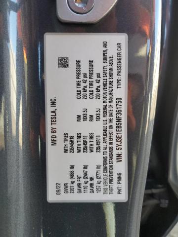 Photo 12 VIN: 5YJ3E1EB5NF361750 - TESLA MODEL 3 