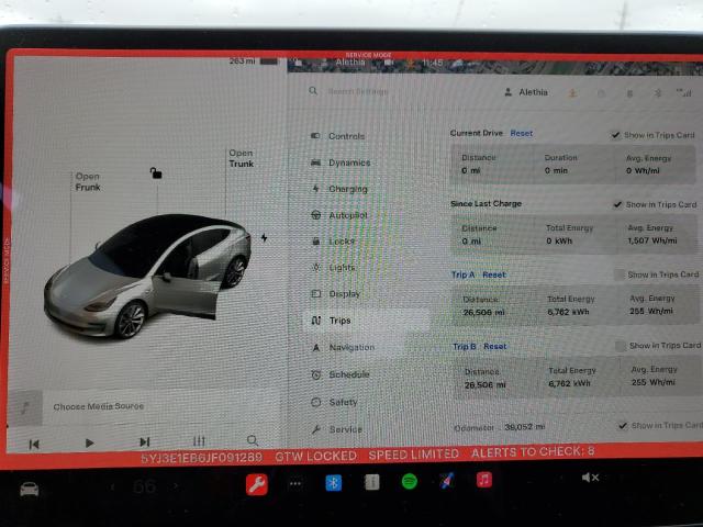 Photo 8 VIN: 5YJ3E1EB6JF091289 - TESLA MODEL 3 