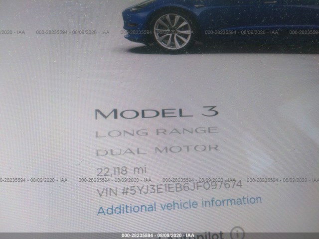 Photo 6 VIN: 5YJ3E1EB6JF097674 - TESLA MODEL 3 