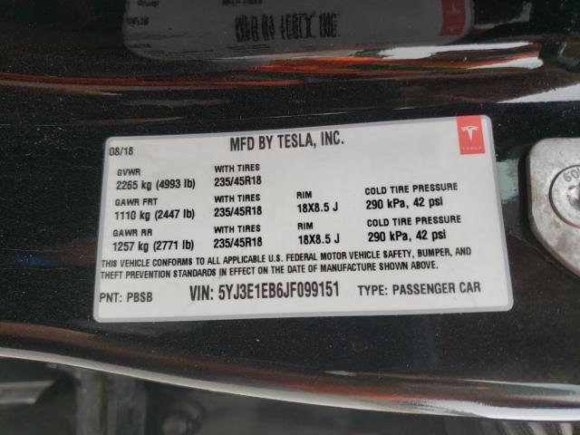 Photo 9 VIN: 5YJ3E1EB6JF099151 - TESLA MODEL 3 