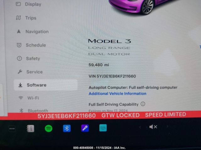 Photo 6 VIN: 5YJ3E1EB6KF211660 - TESLA MODEL 3 