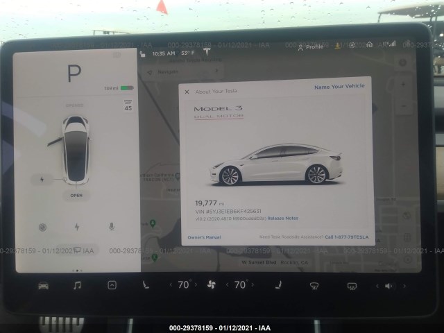 Photo 6 VIN: 5YJ3E1EB6KF425631 - TESLA MODEL 3 