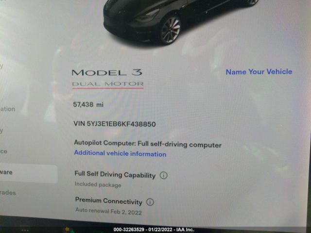 Photo 6 VIN: 5YJ3E1EB6KF438850 - TESLA MODEL 3 